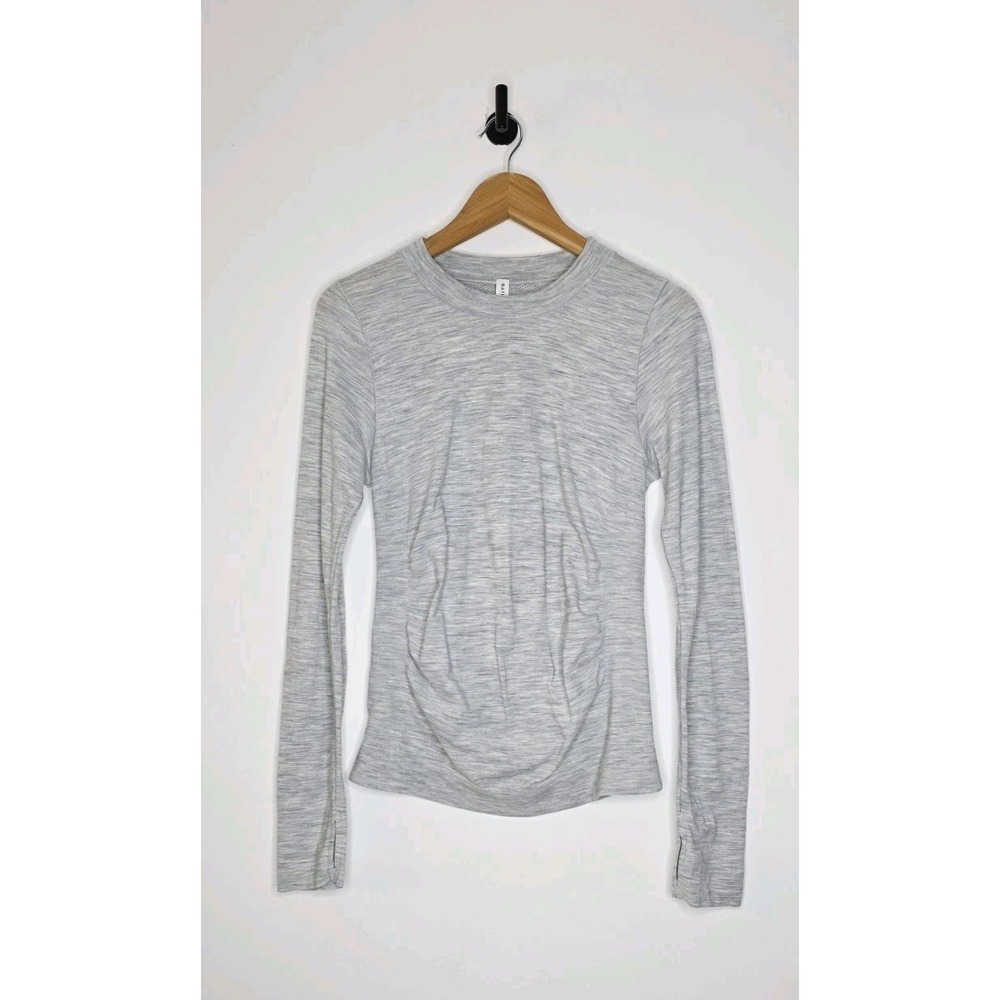 Athleta Foresthill Ascent Top Women's Size Small Gray Seamless Merino Wool Blend